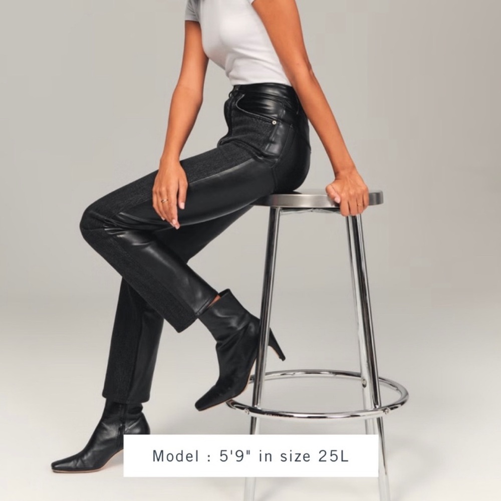 Abercrombie & Fitch - Leather and Denim Straight Leg Pants